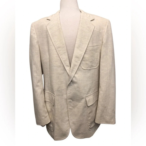 George Barry Men’s Vintage Single Breasted Linen Blazer - Picture 1 of 11